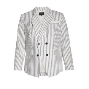 DOUBLE BREASTED STRIPE COTTON BLAZER - 1. State